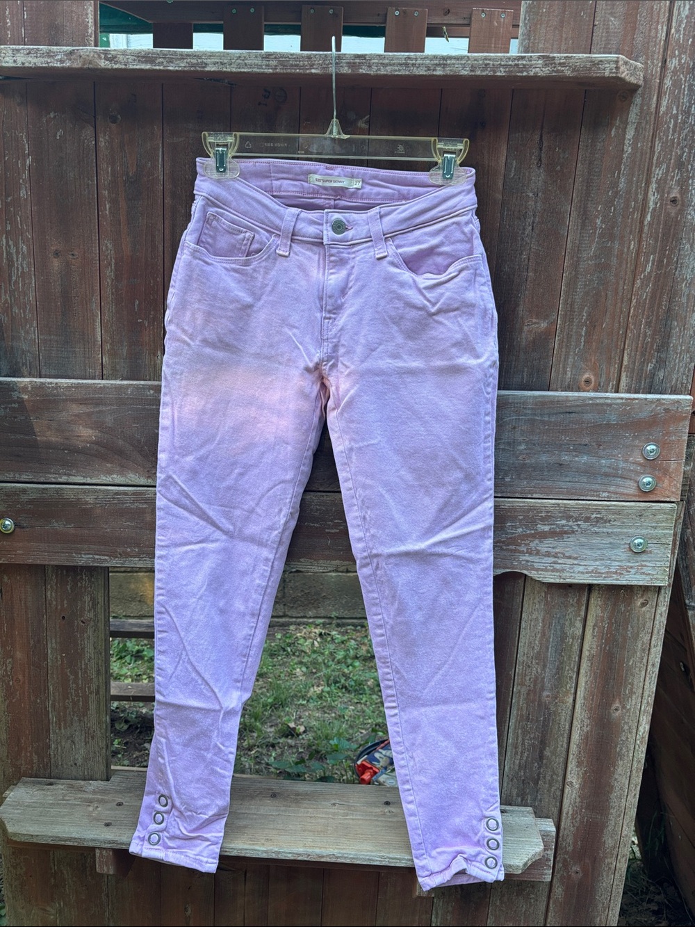 Levi's Lavender High-Rise Skinny Jeans with Button Cuff